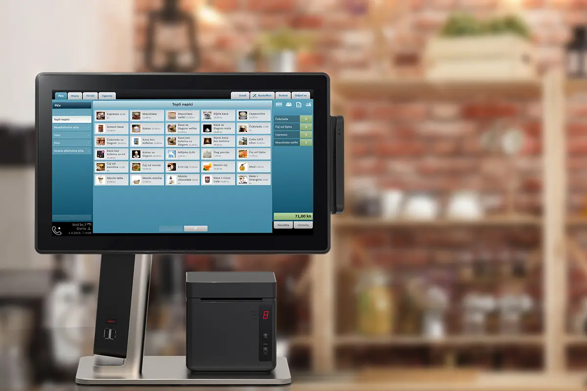 Fiskalna blagajna za pizzeriu POS Sector- pregledan i funkcionalan zaslon